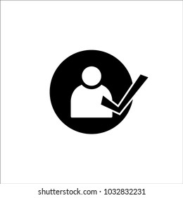 User icon. checklist Human person symbol. Avatar login sign. circle buttons with flat web icon. Vector template