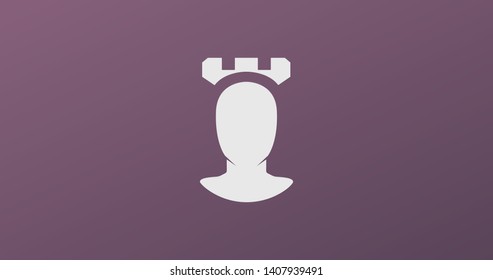 User icon with chess crown logotype, isolated symbol.
