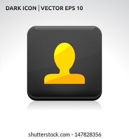 User icon | color dark black gold yellow | icon set | abstract vector symbol | template design | shadows shiny | business button | abstract 3d