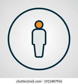 User icon colored line symbol. Premium quality isolated account element in trendy style.
