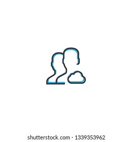User icon design. Interaction icon line vector illustration design