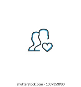 User icon design. Interaction icon line vector illustration design