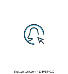 User icon design. Interaction icon line vector illustration design
