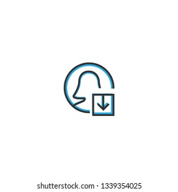 User icon design. Interaction icon line vector illustration design