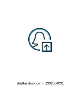 User icon design. Interaction icon line vector illustration design