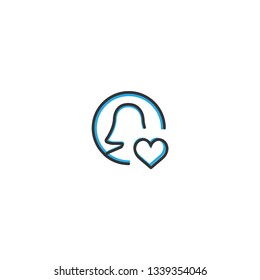 User icon design. Interaction icon line vector illustration design