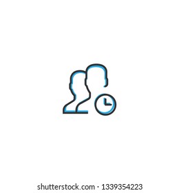 User icon design. Interaction icon line vector illustration design