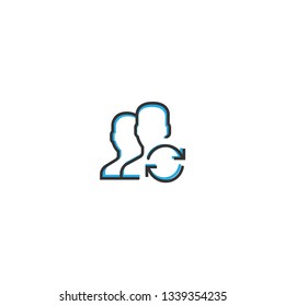 User icon design. Interaction icon line vector illustration design