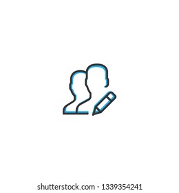 User icon design. Interaction icon line vector illustration design