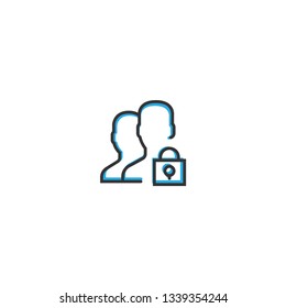 User icon design. Interaction icon line vector illustration design