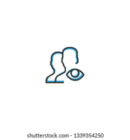 User icon design. Interaction icon line vector illustration design