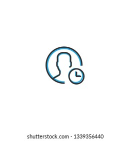 User icon design. Interaction icon line vector illustration design