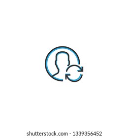 User icon design. Interaction icon line vector illustration design