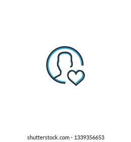 User icon design. Interaction icon line vector illustration design
