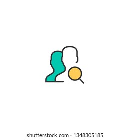 User icon design. Interaction icon vector illustration