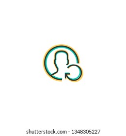 User icon design. Interaction icon vector illustration