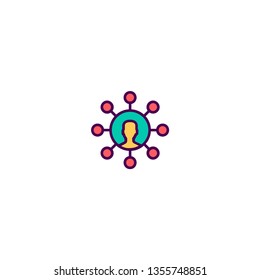 User icon design. Marketing icon vector illustration
