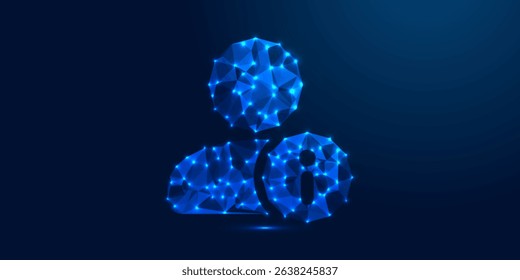 User Icon design neon light. Blue color user icon. User, men, human, Icon design.