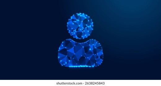 User Icon design neon light. Blue color user icon. User, men, human, Icon design.