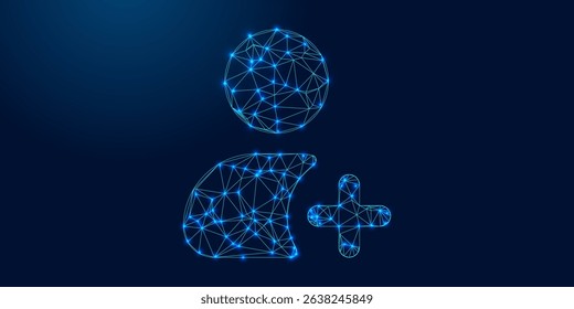 User Icon design neon light. Blue color user icon. User, men, human, Icon design.