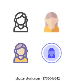 diseño de iconos de usuario para el diseño de su sitio web, logotipo, aplicación, interfaz de usuario. Ilustración gráfica vectorial y trazo editable. EPS 10.