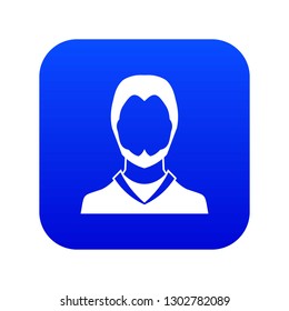 User icon digital blue for any design isolated on white vector illustration