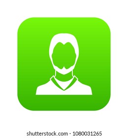 User icon digital green for any design isolated on white vector illustration
