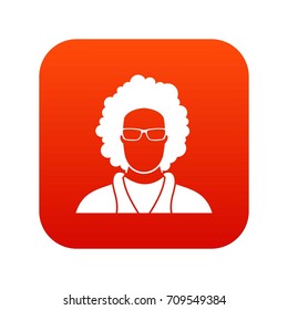 User icon digital red for any design isolated on white vector illustration