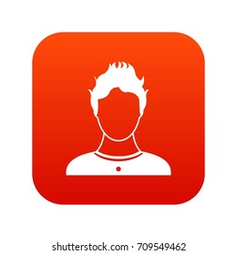 User icon digital red for any design isolated on white vector illustration