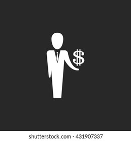 User Icon  Dollar, Money, Investment, Global, Banking User Icon in Vector  Illustration