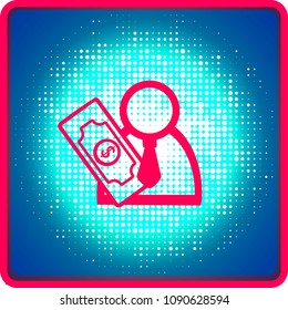 User Icon With Dollar or Money Symbol For Finance Glyph Vector illustration