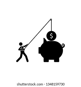 User Icon With Dollar or Money Symbol For Finance Glyph Vector illustration