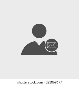 User icon, Envelope Mail icon, vector illustration. Flat design style
