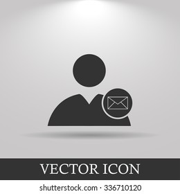 User icon, Envelope Mail icon, vector illustration. Flat design style