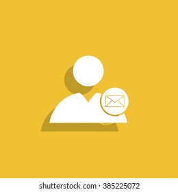 User icon, Envelope Mail icon, vector illustration. Flat design style