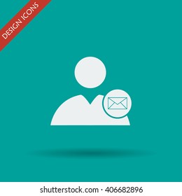 User icon, Envelope Mail icon, vector illustration. Flat design style