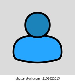 User icon in filled line style about social media, use for website mobile app presentation