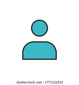 icono de usuario relleno ilustración del vector de contorno estilo de color completo. aislado en fondo blanco