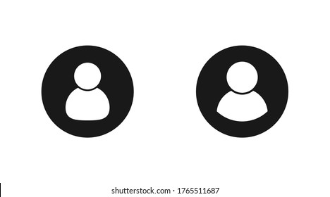 User icon, flat button for business and app design. Vector line illustration