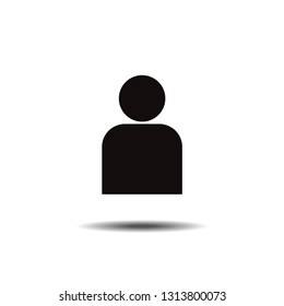 User icon flat designed black and white vector graphic