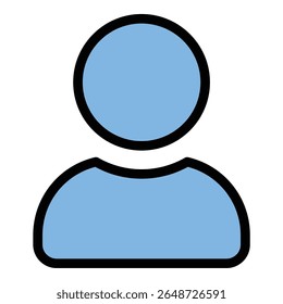 Ícone do usuário ilustração de estilo de linha plana representando um perfil ou conta individual, adequado para interfaces do usuário, telas de login e aplicativos digitais relacionados à identidade
