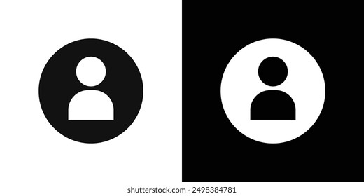 User icon flat line symbol set.