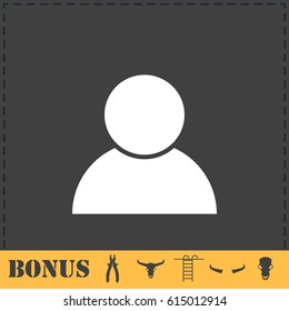 User icon flat. Simple vector symbol and bonus icon