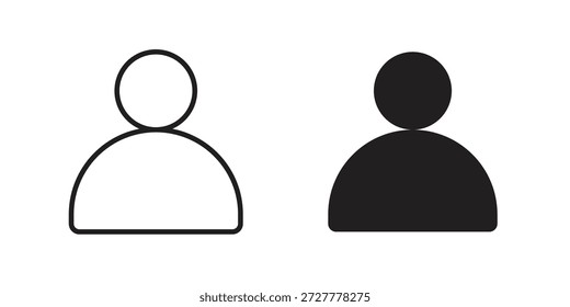 Ícone de usuário de coleção plana e de traçado para trabalho do ux da interface do usuário.
