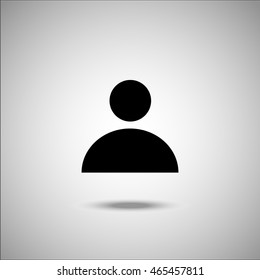 User icon. Flat style. Grey background. Symbol for web design and mobile. Vector illustration.