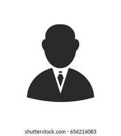 User icon in flat style on white background vector illustration