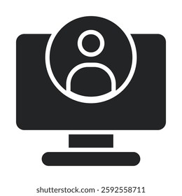 User Icon Glyph Style. Vector Illustration For Graphic Design