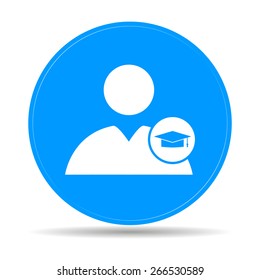 User icon Graduation cap. Flat vector illustrator Eps 