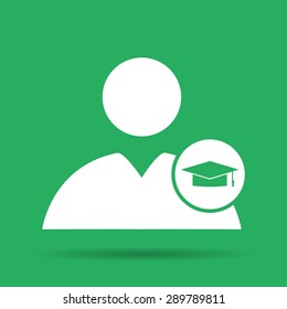 User icon Graduation cap. Flat vector illustrator Eps 