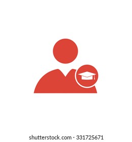 User icon Graduation cap. Flat design style eps 10